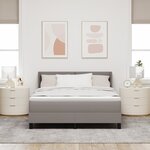 Lit à ressorts vidaXL avec matelas taupe 140x200 cm Tissu