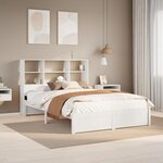 vidaXL Lit bibliothèque sans matelas blanc 140x190 cm bois pin massif