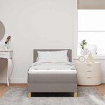 vidaXL Lit à ressorts avec coussin Taupe 90 x 190 cm tissu