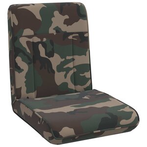 vidaXL Fauteuil de sol ajustable Vert armée Tissu