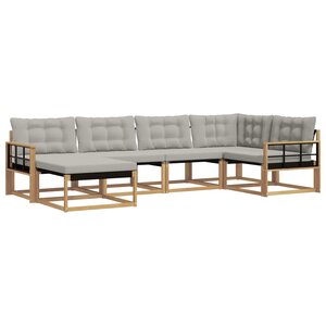 vidaXL Ensemble de canapés d'extérieur 6 pc Blanc et gris clair