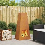 vidaXL Braise Marron 50 x 35 x 100 cm Acier résistant aux intempéries
