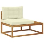 vidaXL Ensemble de canapés d'extérieur avec coussin Naturel et Crème