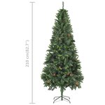 vidaXL Arbre de Noël artificiel pré-éclairé/boules pommes de pin 210cm