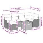 vidaXL Ensemble de canapé de jardin 7 Pièces Gris Poly rotin