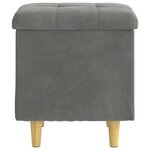 vidaXL Pouf de rangement Gris foncé 40 x 40 x 45 cm Velours