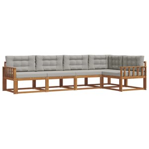 vidaXL Ensemble de canapés d'extérieur 5 pc Naturel et gris clair