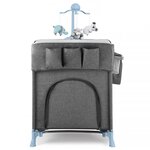 Kinderkraft Lit d'enfant de voyage JOY avec accessoires Bleu et gris