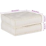 vidaXL Pouf modulaire crème 70x70x36 tissu