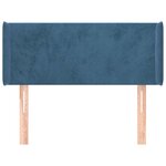 vidaXL Tête de lit avec oreilles Bleu foncé 103x16x78/88 cm Velours