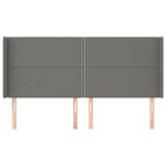 vidaXL Tête de lit avec oreilles Gris foncé 203x16x118/128 cm Tissu