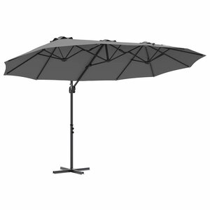 vidaXL Parasol Anthracite 372 x 198 x 243 cm Polyester et Aluminium
