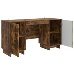 vidaXL Bureau Chêne fumé Bois d'ingénierie 142 5 x 50 x 75 cm