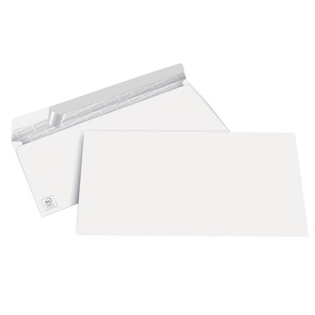 Enveloppe blanche premium dl 210 x 110 mm 100g sans fenêtre - bande autoadhésive (boîte 500 unités)