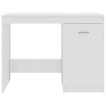 vidaXL Bureau Blanc brillant 100x50x76 cm Bois d’ingénierie