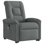 vidaXL Fauteuil de massage inclinable Gris foncé Tissu