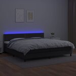 vidaXL Sommier à lattes de lit avec matelas et LED Noir 200x200 cm