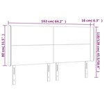 vidaXL Tête de lit à LED Gris clair 163x16x118/128 cm Velours