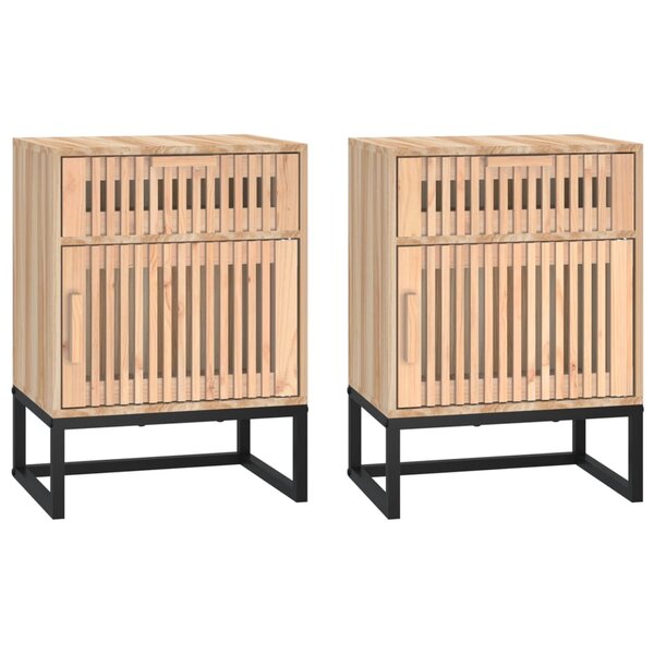 vidaXL Tables de chevet 2 Pièces 40x30x55 5 cm bois ingénierie et fer