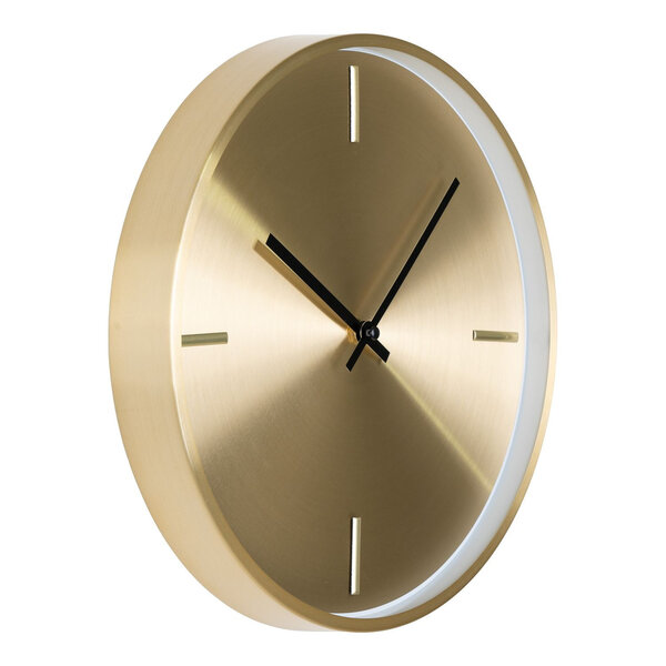 Horloge murale doré ronde en aluminium Ø 30 cm