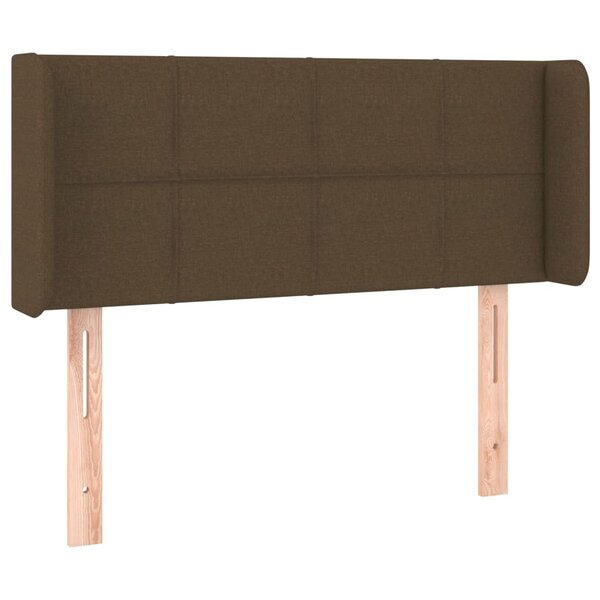 vidaXL Tête de lit avec oreilles Marron Foncé 83x16x78/88 cm Tissu