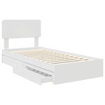 vidaXL Lit de Rangement Blanc 90 x 200 cm Bois d'ingénierie