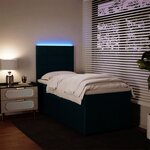 vidaXL Sommier à lattes de lit avec matelas bleu 90x190 cm velours