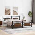 vidaXL Cadre de lit en métal sans matelas chêne marron 160x200 cm