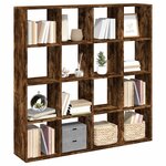 vidaXL Bibliothèque chêne fumé 137 5x29x137 5 cm bois d'ingénierie