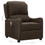 vidaXL Fauteuil de massage Marron foncé Tissu