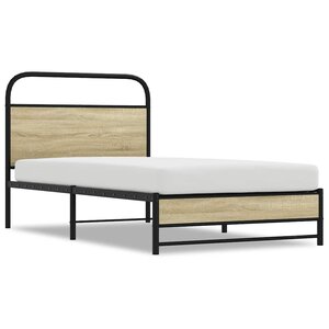 vidaXL Cadre de lit sans matelas 100x200 cm chêne sonoma
