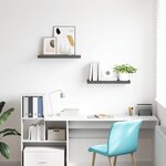 vidaXL Étagère murale flottante 2 Pièces Gris brillant 60x23 5x3 8 cm MDF