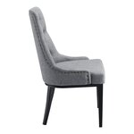 Chaise de salle à manger stylée avec motif chesterfield siège design pieds robustes en métal rembourrage textile 100 x 53 x 60 cm gris clair 03_0005000