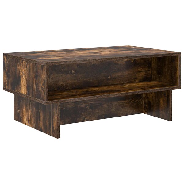 vidaXL Table basse Chêne fumé 80 x 46 x 35 cm Bois d'ingénierie