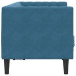 vidaXL Canapé Chesterfield avec traversins 2 places bleu velours