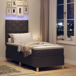 vidaXL Lit à ressorts avec matelas Marron foncé 80 x 200 cm tissu