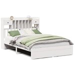 vidaXL Lit bibliothèque sans matelas blanc 150x200 cm bois pin massif
