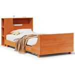 vidaXL Cadre de lit sans matelas cire marron 75x190 cm bois pin massif
