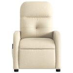 vidaXL Fauteuil de massage inclinable Crème Tissu