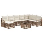 vidaXL Ensemble de canapé de jardin 9 Pièces Beige polyrotin