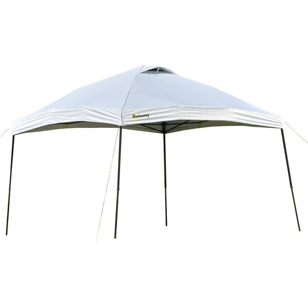 Tonnelle barnum de jardin pop-up pliant 3 6L x 3 6l x 3 2H m hauteur réglable sac inclus acier époxy oxford haute densité gris