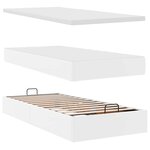 VidaXL Cadre de lit ottoman avec matelas blanc 160x200 cm similicuir