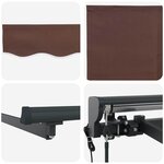 vidaXL Auvent Rétractable Marron 500 × 300 cm Polyester et métal
