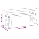 vidaXL banc Naturel 100 x 29 x 43 5 cm Bois de teck massif