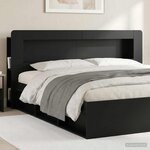 vidaXL Cabinet de Tête de Lit avec stockage Noir Bois d’ingénierie