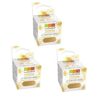 Paillettes alimentaires dorées 15 g