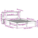 vidaXL Lit bibliothèque sans matelas 120x190 cm bois de pin massif