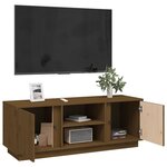 vidaXL Meuble TV Marron miel 110x35x40 5 cm Bois de pin massif