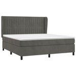 vidaXL Sommier à lattes de lit et matelas Gris foncé 180x200cm Velours