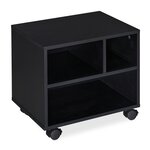 Caisson à roulettes bureau mobile 35 5 x 40 x 30 cm espace de rangement pratique ambiance moderne en aggloméré noir 13_0009888